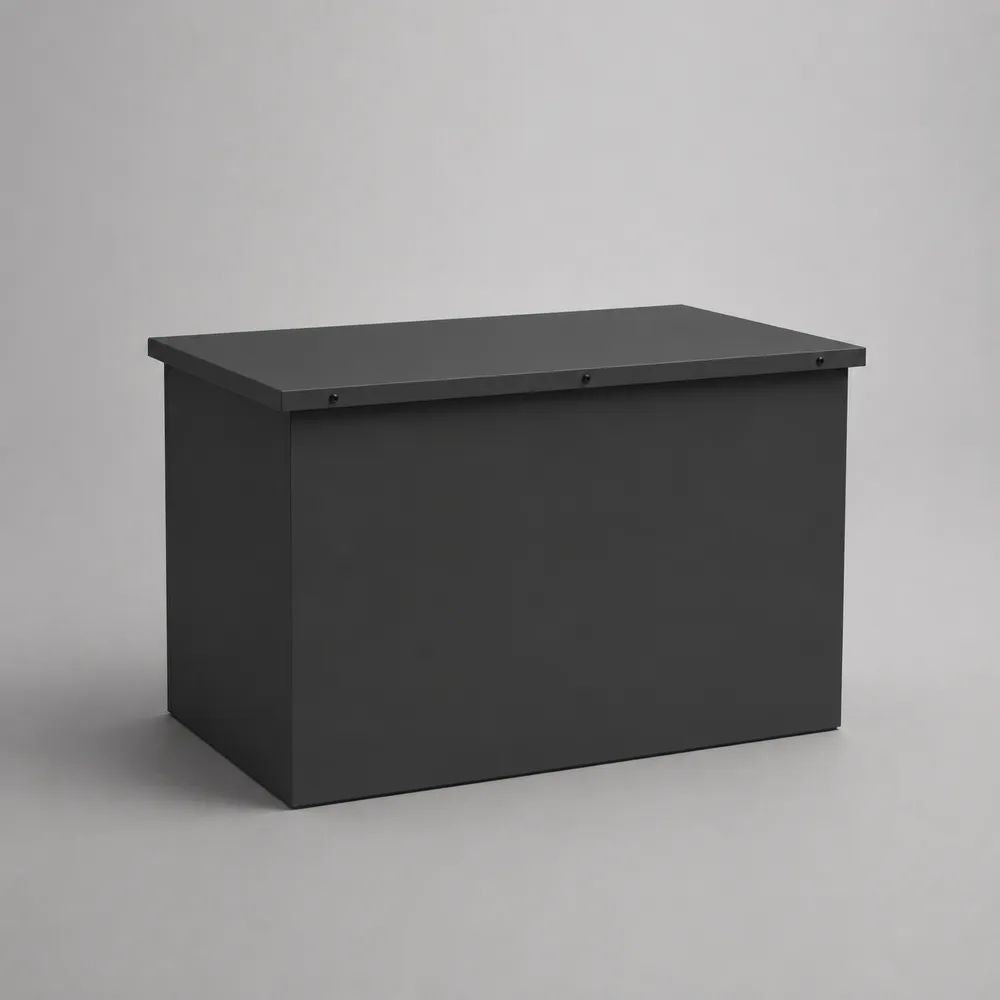 Coffre de jardin rectangulaire en acier anthracite 100 × 61 × 62 cm