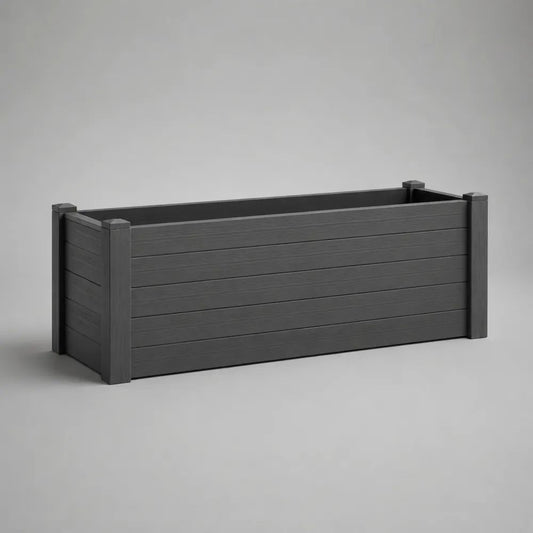 Bac à fleurs rectangulaire en composite bois-plastique anthracite 100 × 40 × 40 cm