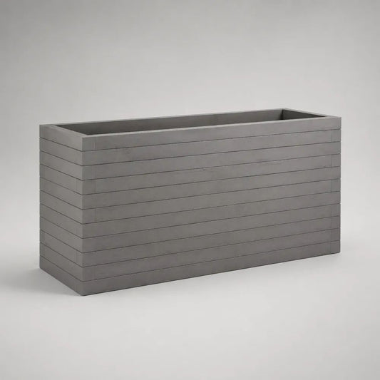 Jardinière rectangulaire en bois gris 100 × 40 × 50 cm
