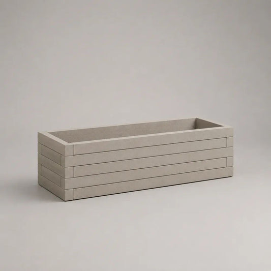 Jardinière rectangulaire en béton renforcé de fibres beige 80 × 30 × 30 cm