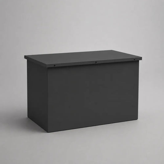 Coffre de jardin rectangulaire en acier anthracite 100 × 61 × 62 cm